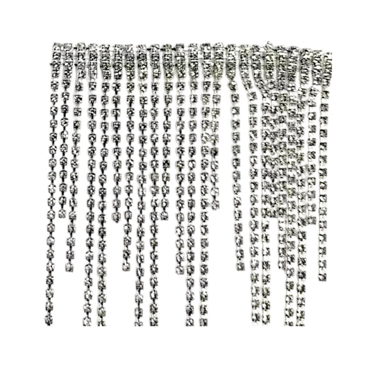 Rhinestone Crystal Non Hot-Fix Fringe 12cm wide x 12cm long.