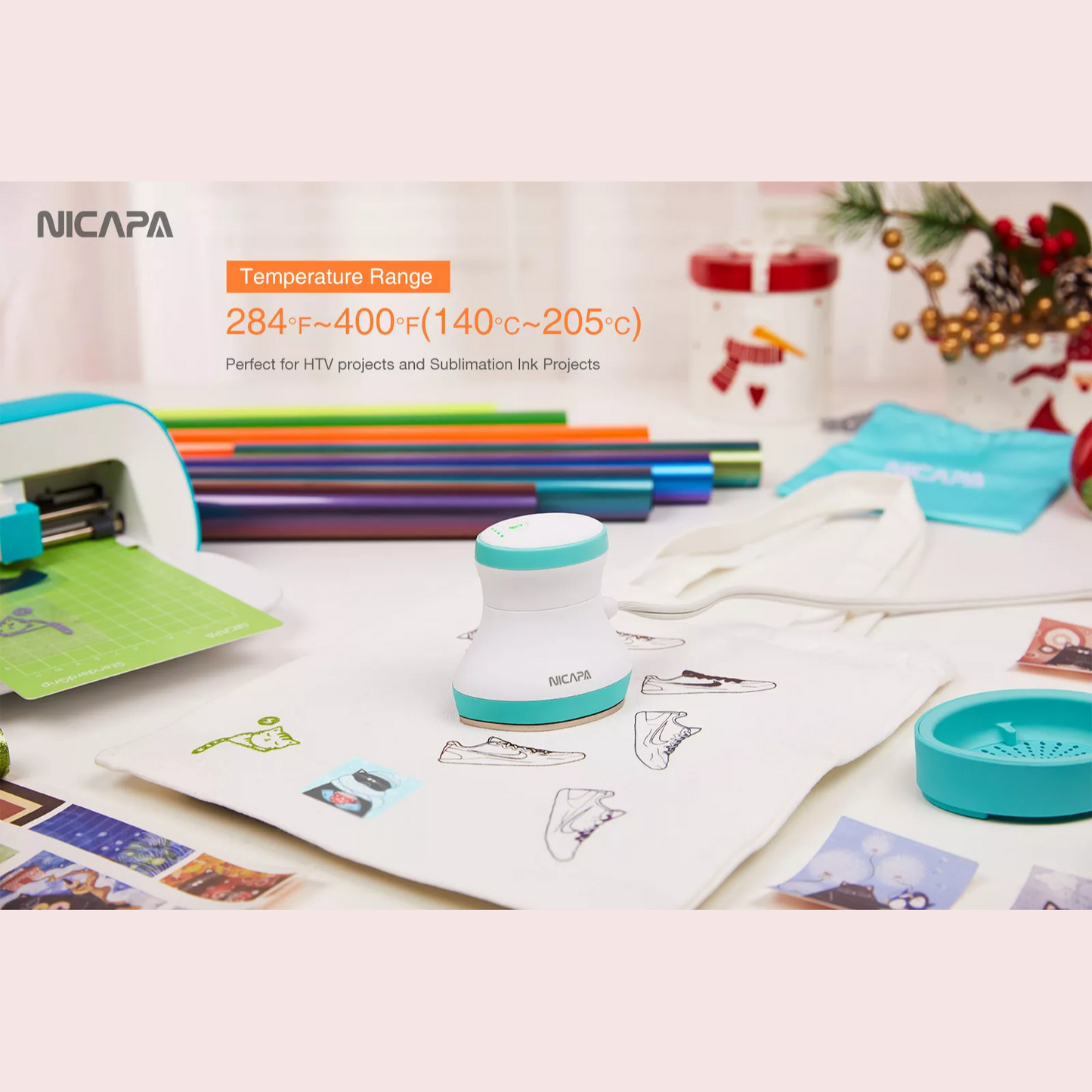 Nicapa Mini Heat Press  (Pressing plate _8cm long and 5cm wide)