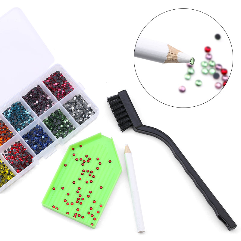 Rhinestone Kit - Including 3 boxes of Rhinestone varieties. (for setting individual hot fix stones)